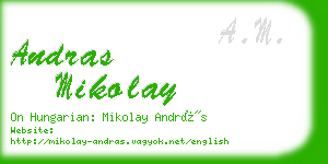 andras mikolay business card